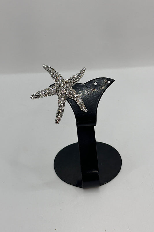 Rhinestone Starfish Brooch