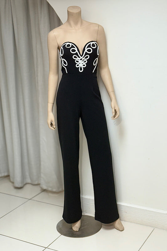 Sweetheart White Applique Jumpsuit
