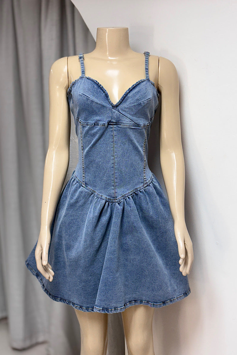 Jean Baby Doll Mini Dress