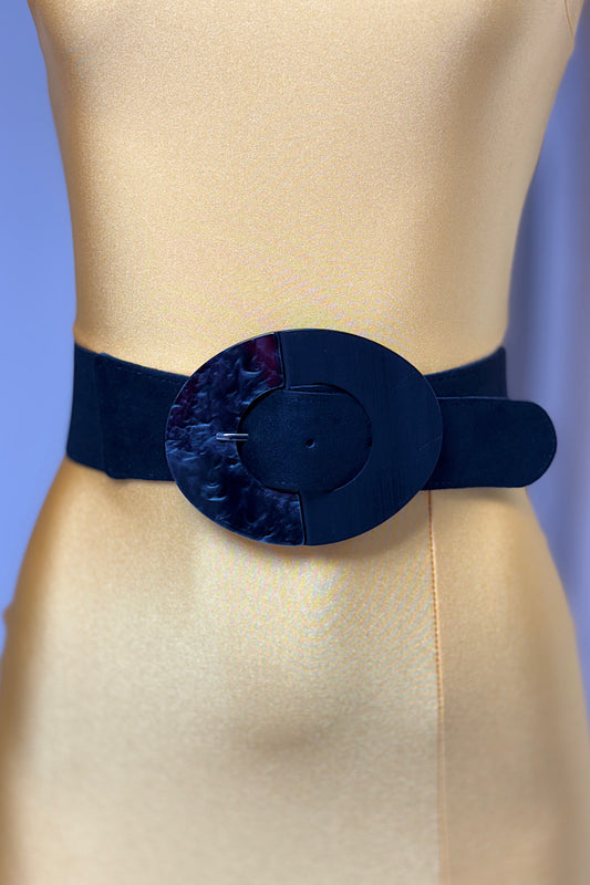 Oval Buckle Stretch Belt