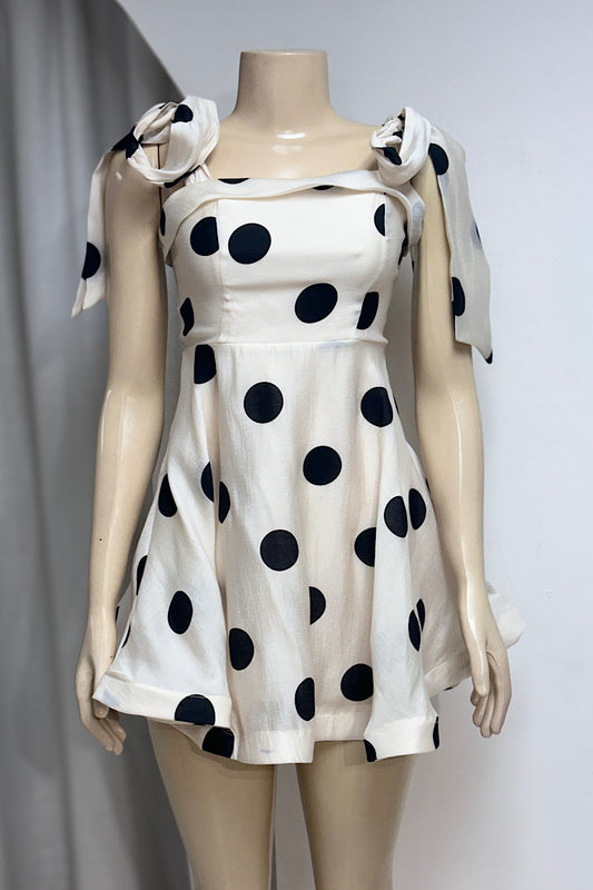 Polka Dot Flounce Mini Dress