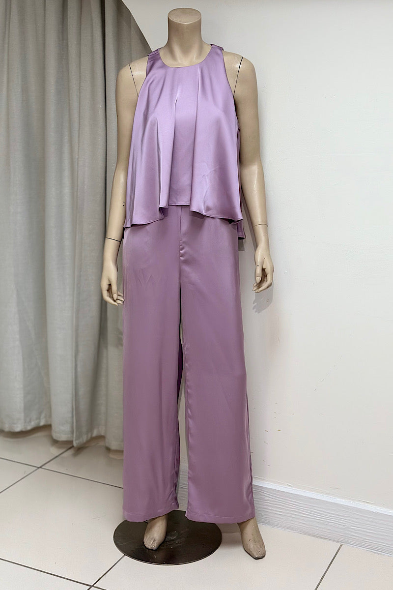 Overlay Wide Legged Jumpsuit