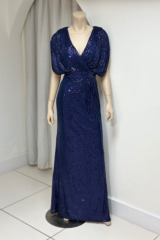 V-Neck Sequin Flowy Formal