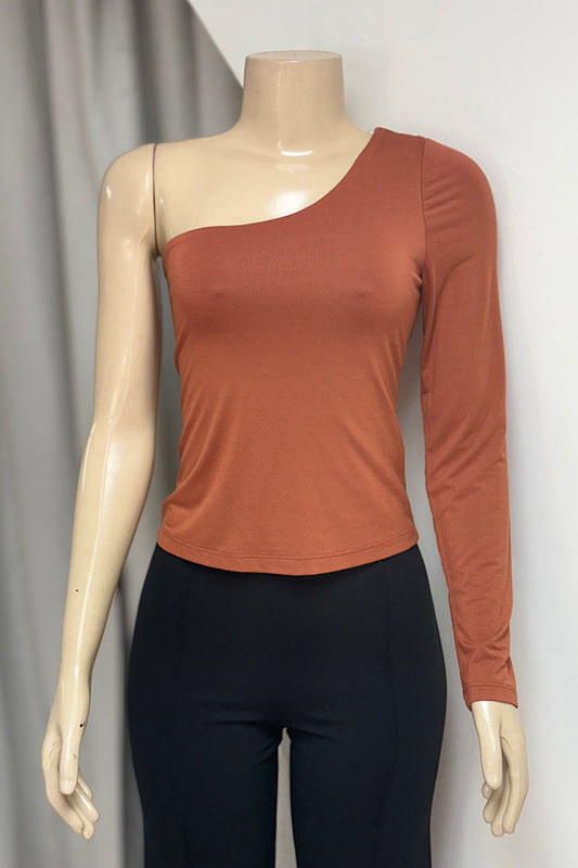 Rust One Shoulder Top