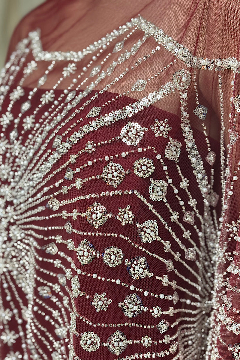 Beaded Overlay Flowy Formal