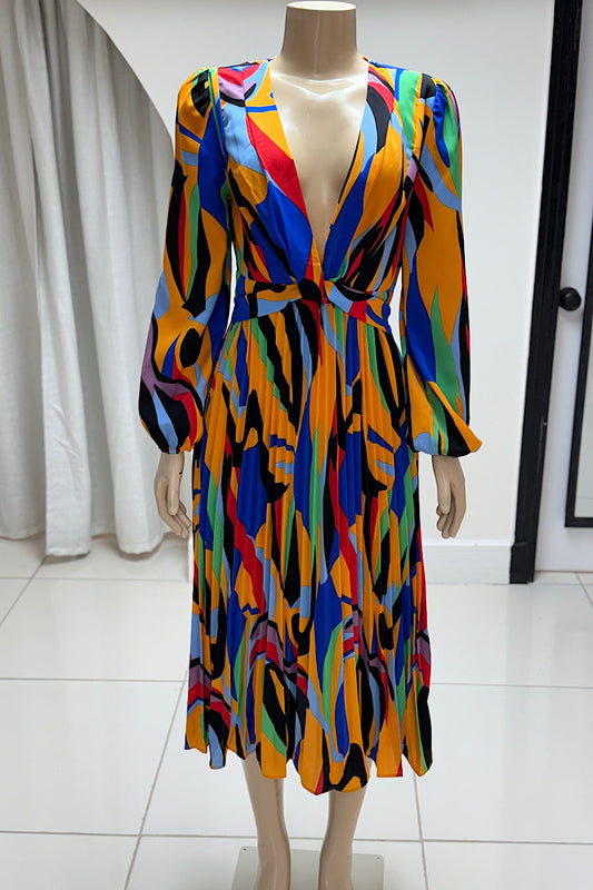 Marigold Multi Pleated Dress