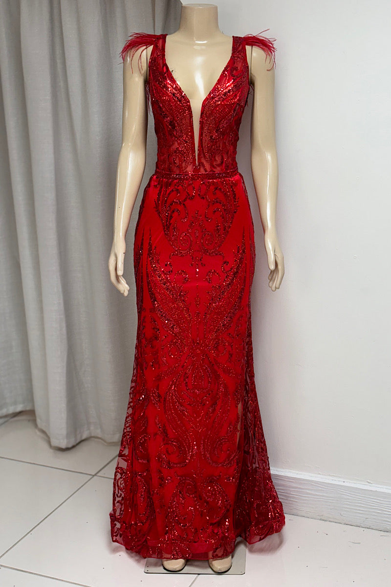 Sexy Red Sequin Formal