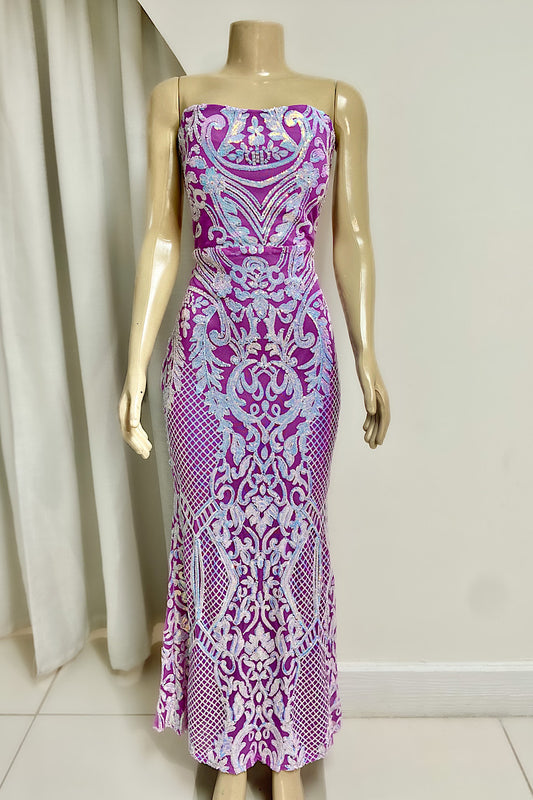 Sequin Violet Corset Formal