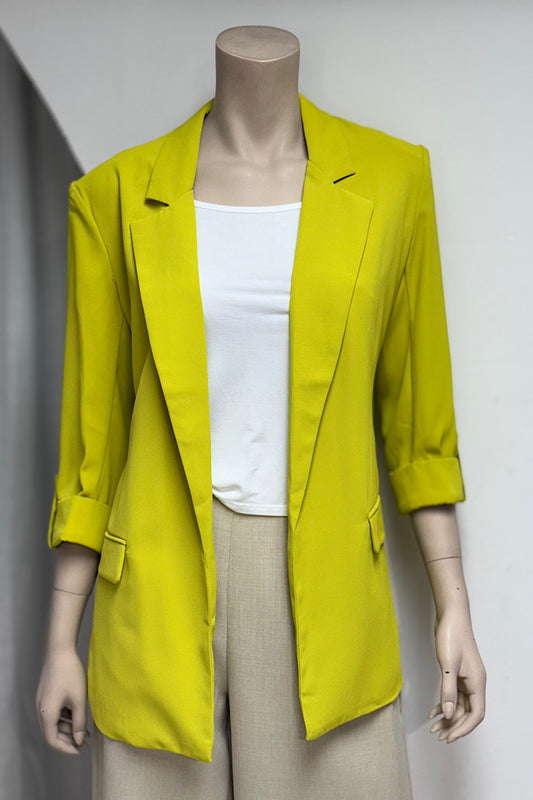 Button Sleeve Open Blazer