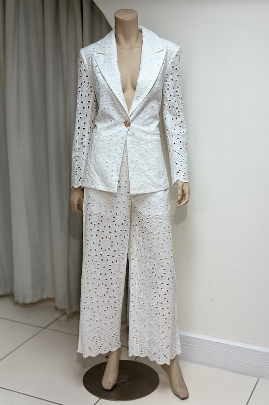 Embroidered Eyelet Suit Set