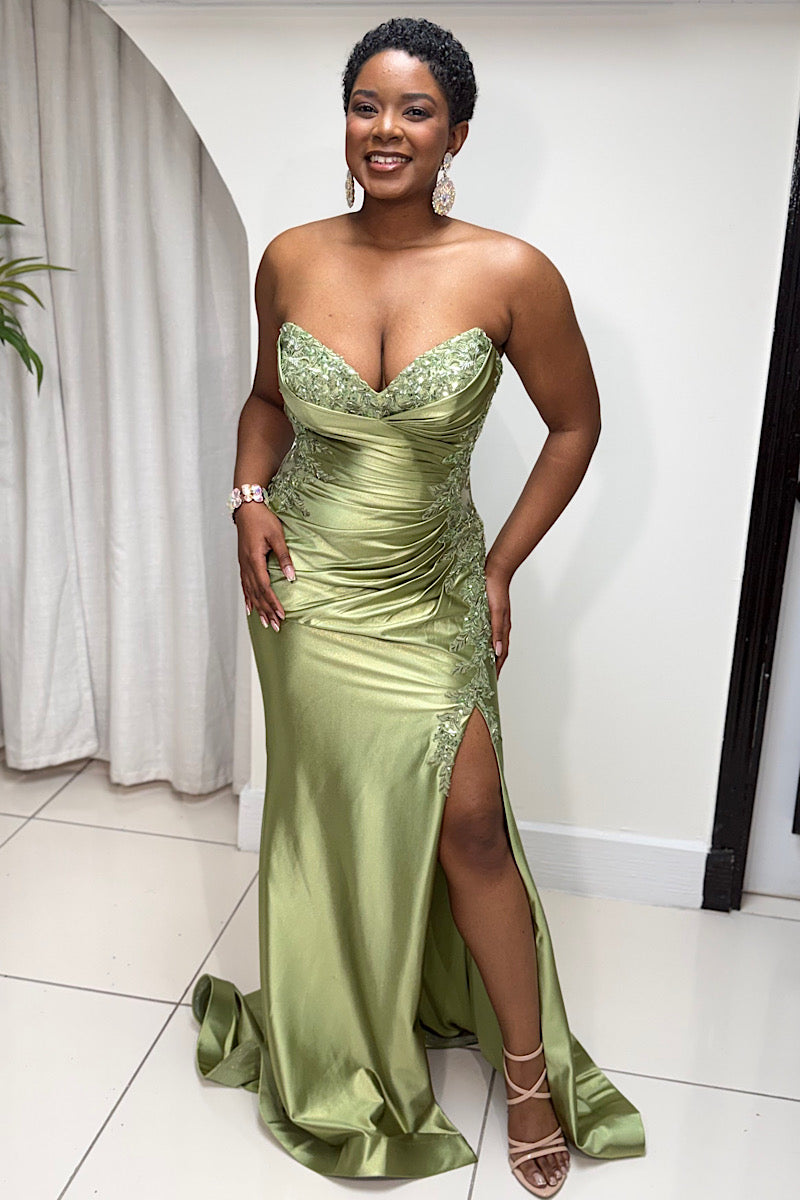 Floral Embroidered Shear Panel Formal