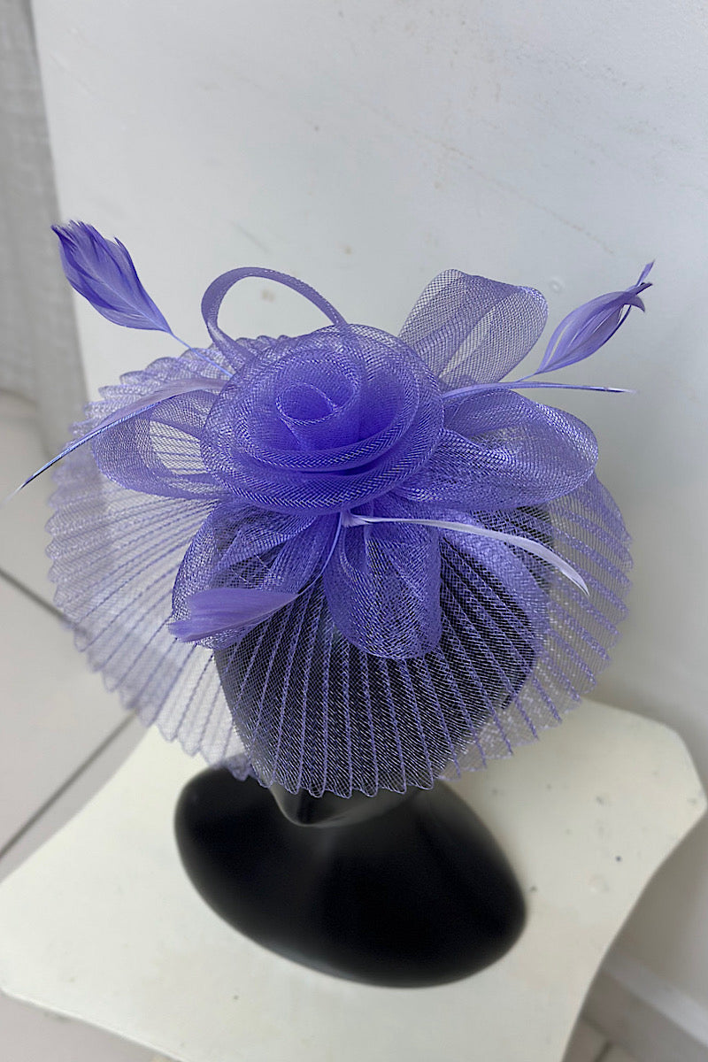Pleated Netted Rosette Fascinator