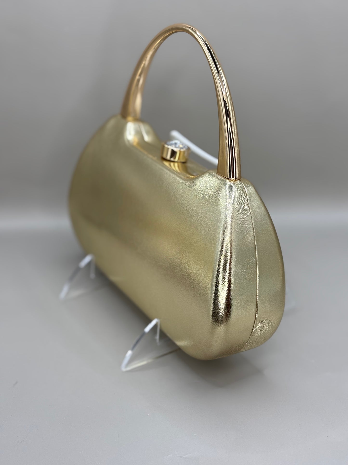 Gloss Toned Jewel Top Handle Bag