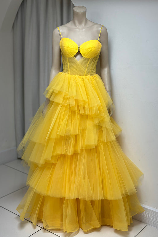 Cut-Out Layered Tulle Formal