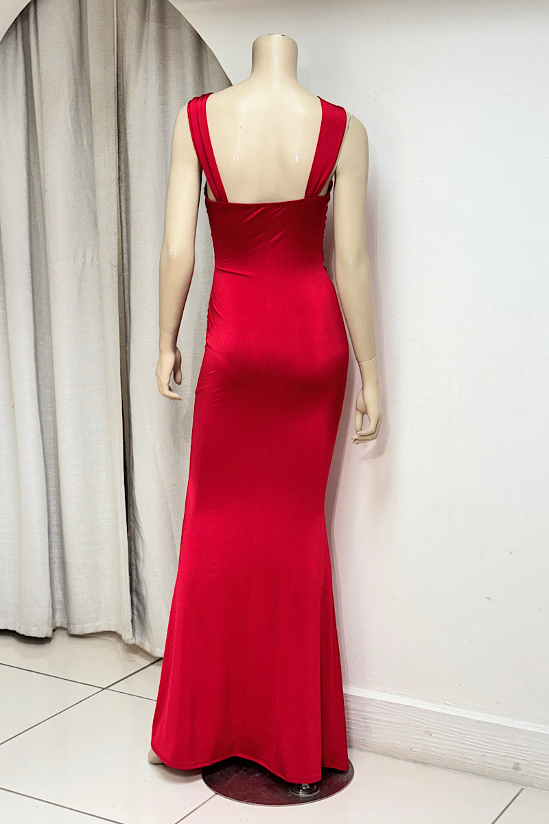 Halter Silky Fitted Dress