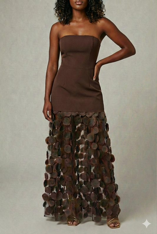 Circle Applique Tube Dress