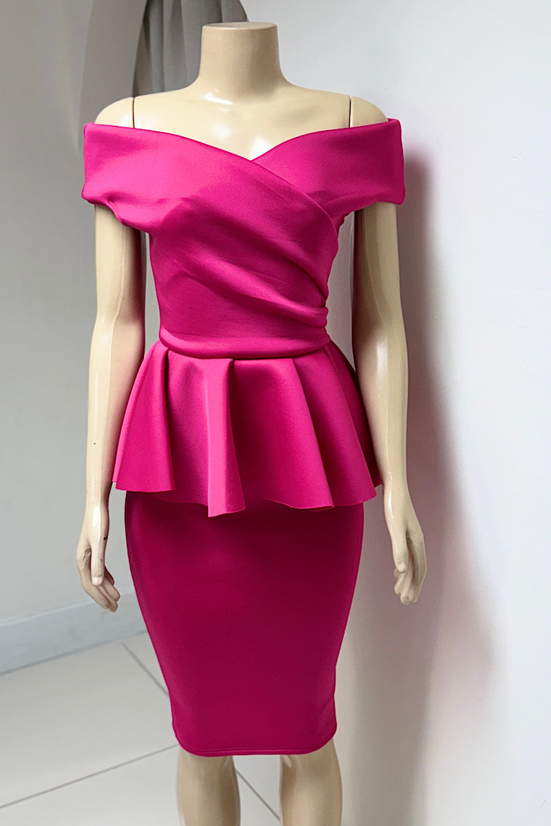 Peplum Scuba Dress