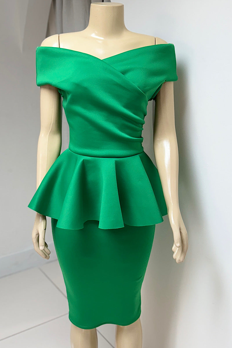 Peplum Scuba Dress