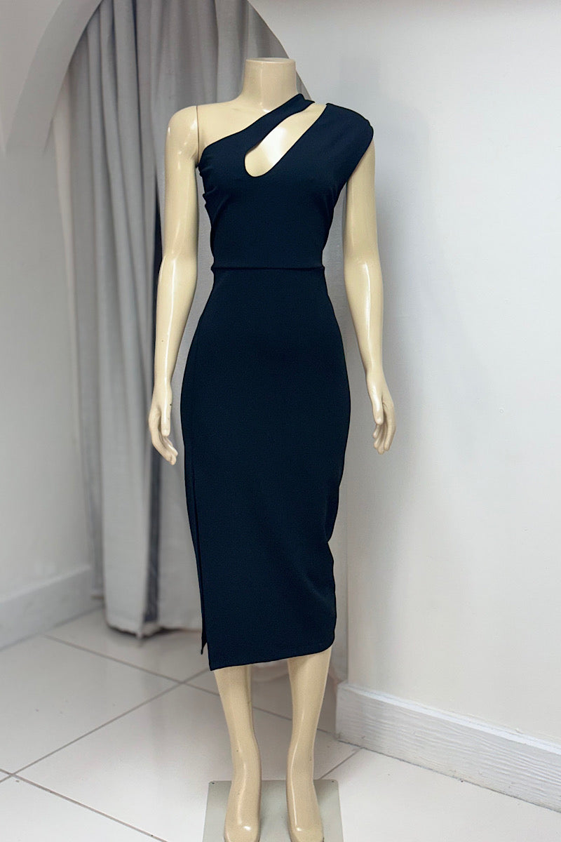 Cutout One Shoulder Curvy Dress