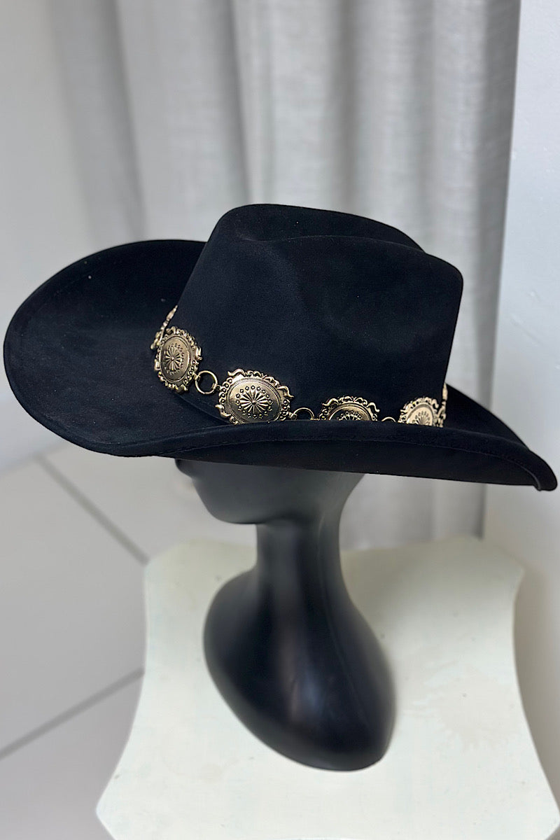 Decorated Chain Detail Cowboy Hat