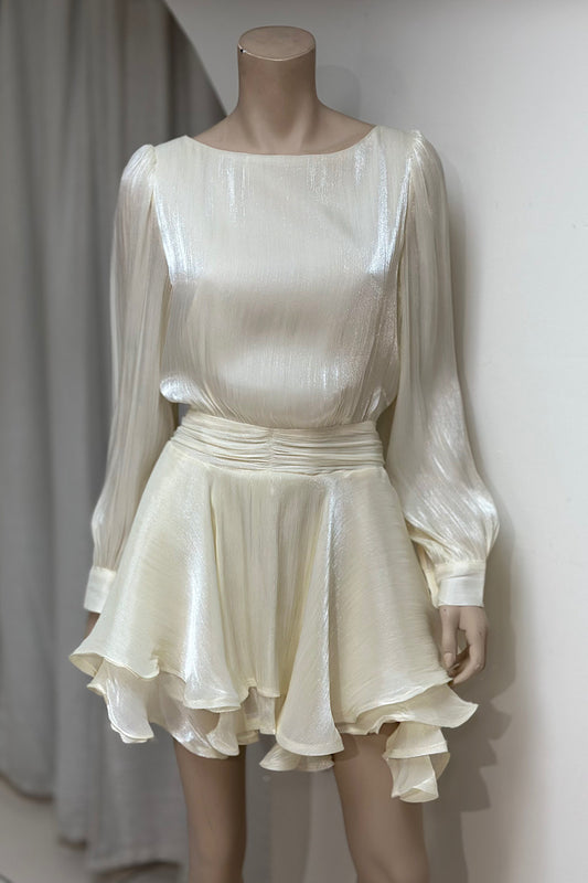 Long Sleeve Flared Mini Dress