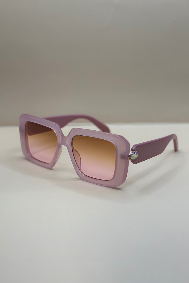 Wide Rim Honeycomb Detail Sunglasses
