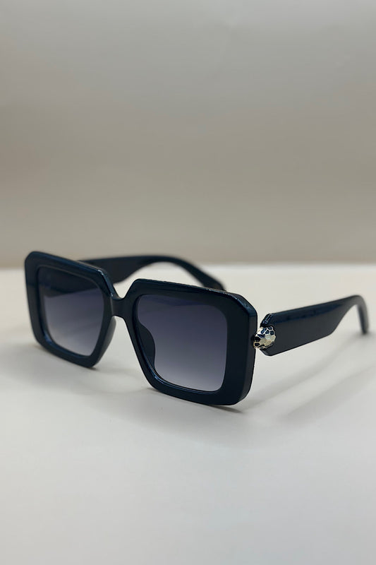 Wide Rim Honeycomb Detail Sunglasses