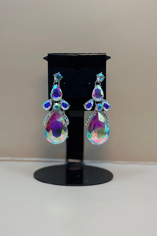 Earring- Silver Iridescent Collection