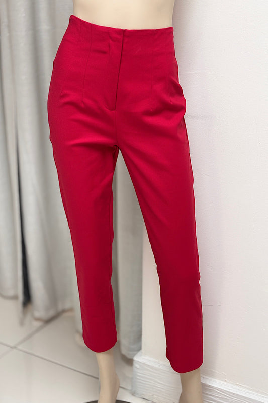 Red Straight Leg Pants
