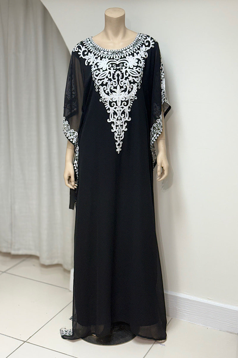 Flowy Embroidered Kaftan Dress