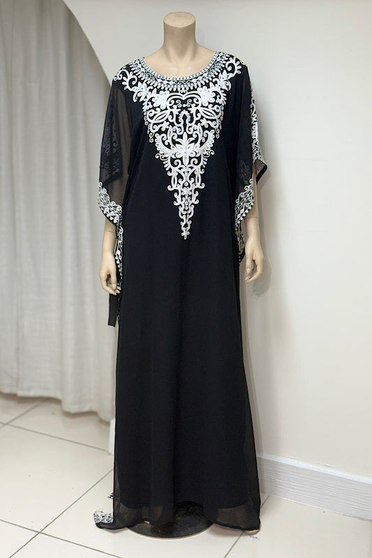 Flowy Embroidered Kaftan Dress