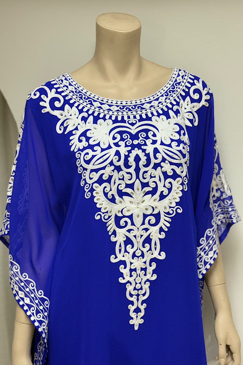 Flowy Embroidered Kaftan Dress