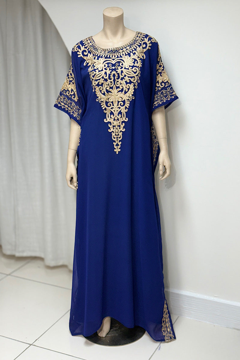 Flowy Embroidered Kaftan Dress