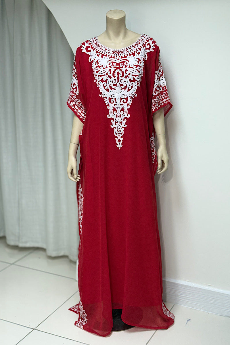 Flowy Embroidered Kaftan Dress