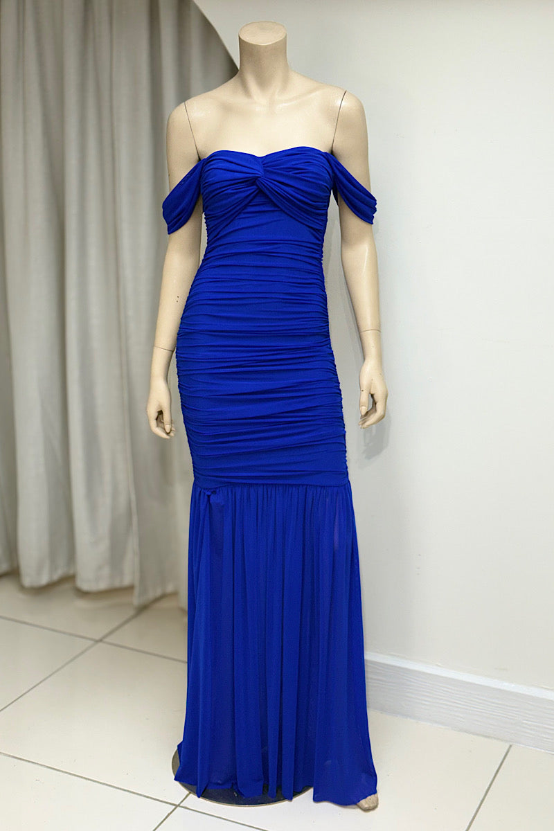 Ruched Knotted Fitted Maxi Dress