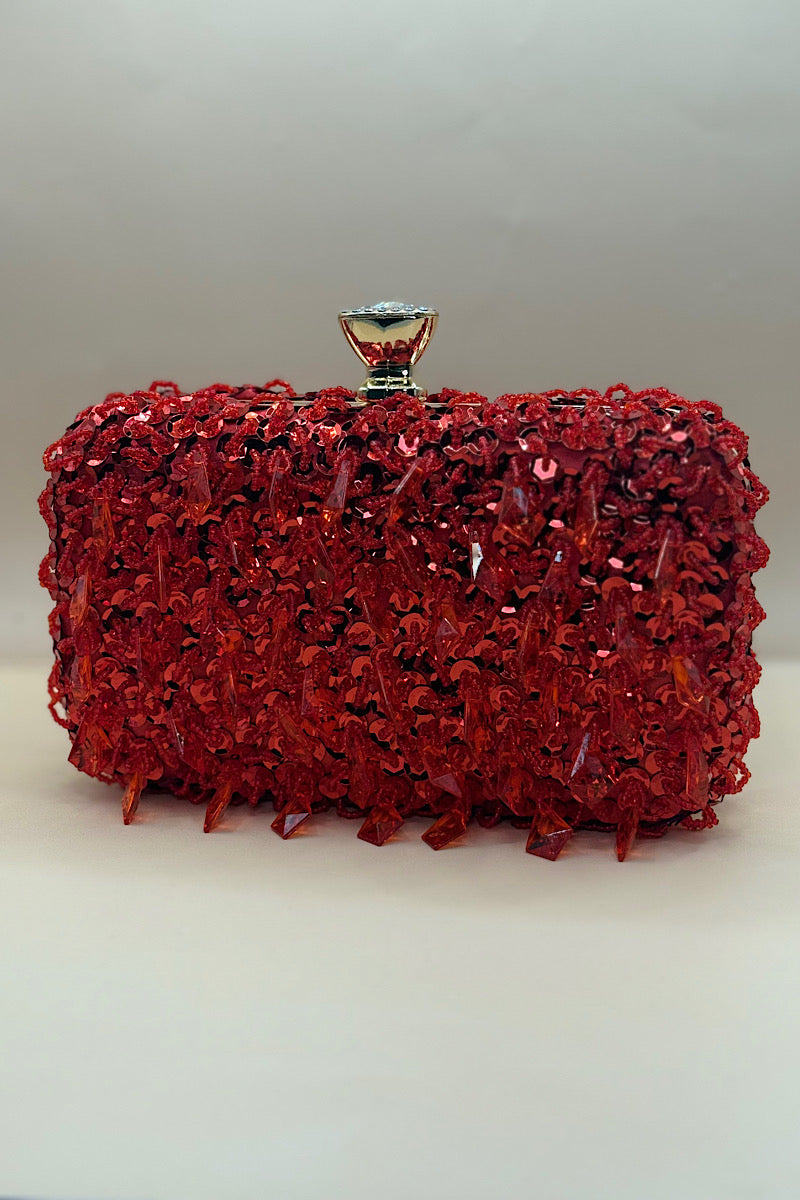 Beaded Sequin Rhinestone Clutch