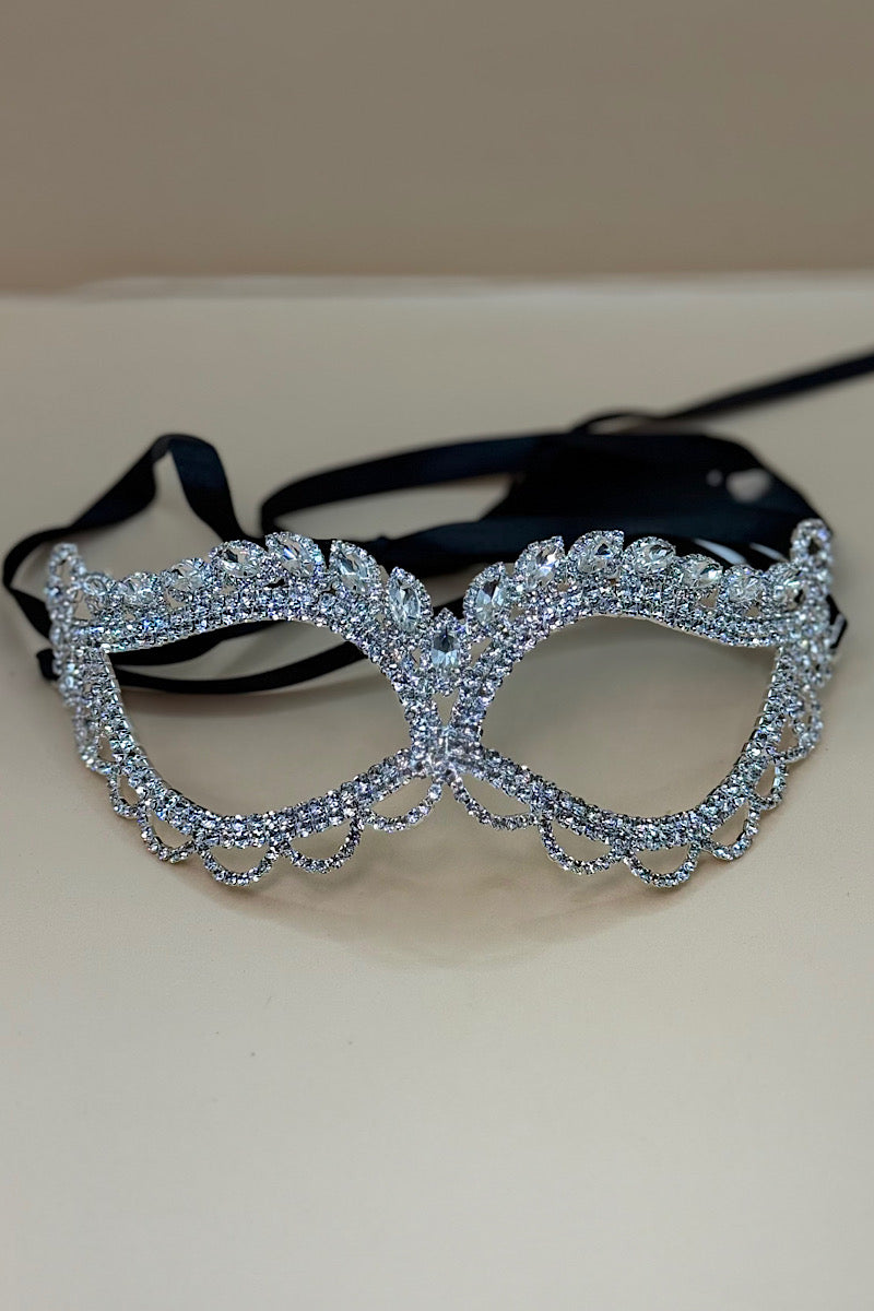 Rhinestone Tied Mask