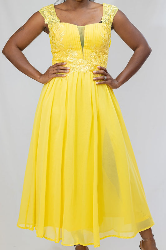 Yellow Flare Formal Dress