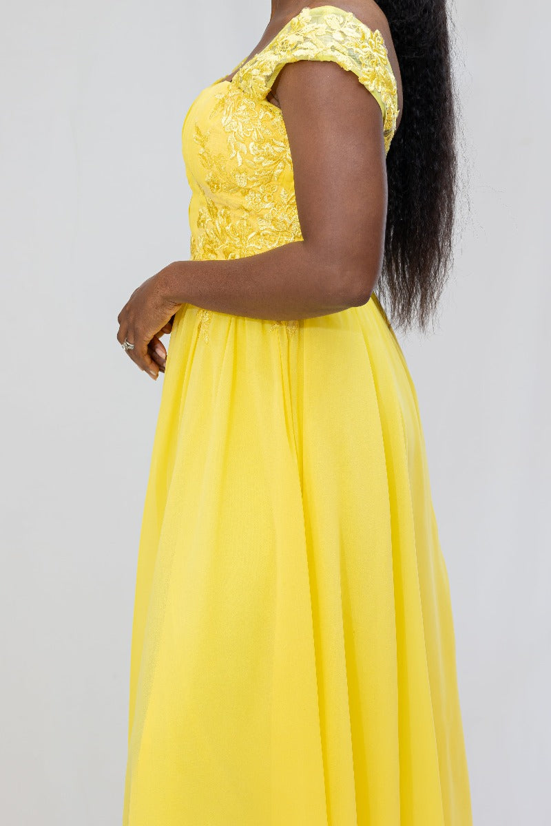 Yellow Flare Formal Dress