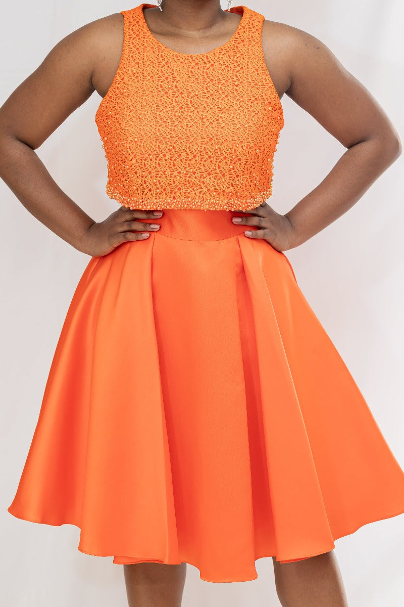 Orange Flare Semi Formal