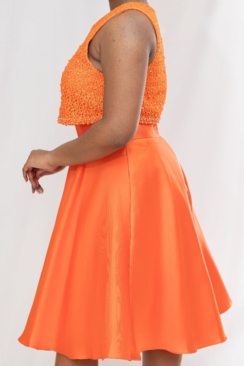 Orange Flare Semi Formal