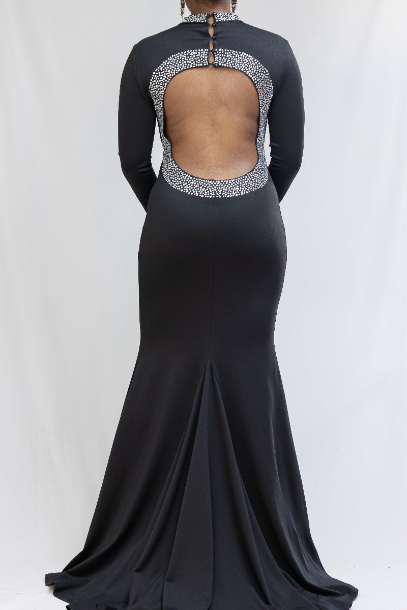 Rhinestone O Back Formal