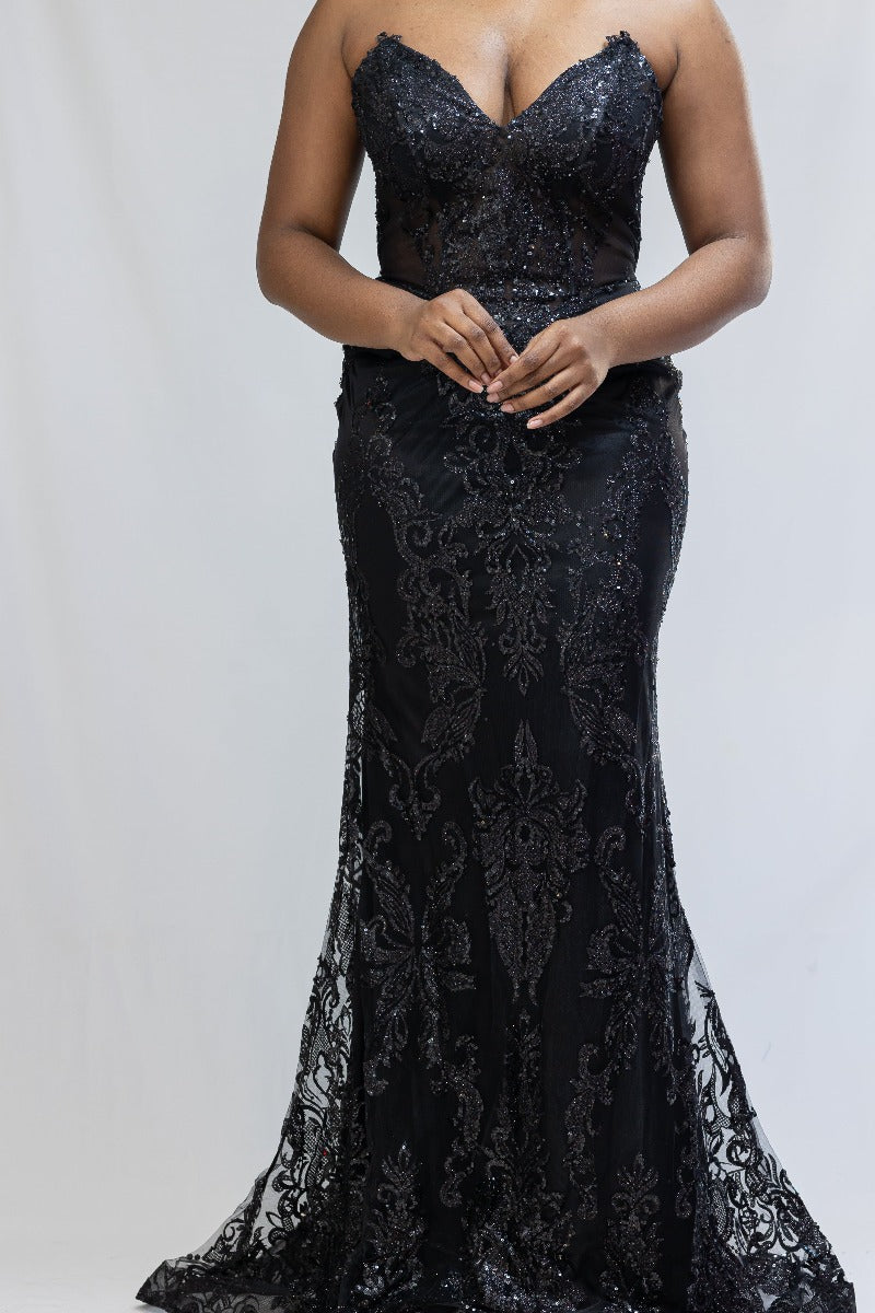 2 Layer Detachable Skirt/ Corset Sequin Formal