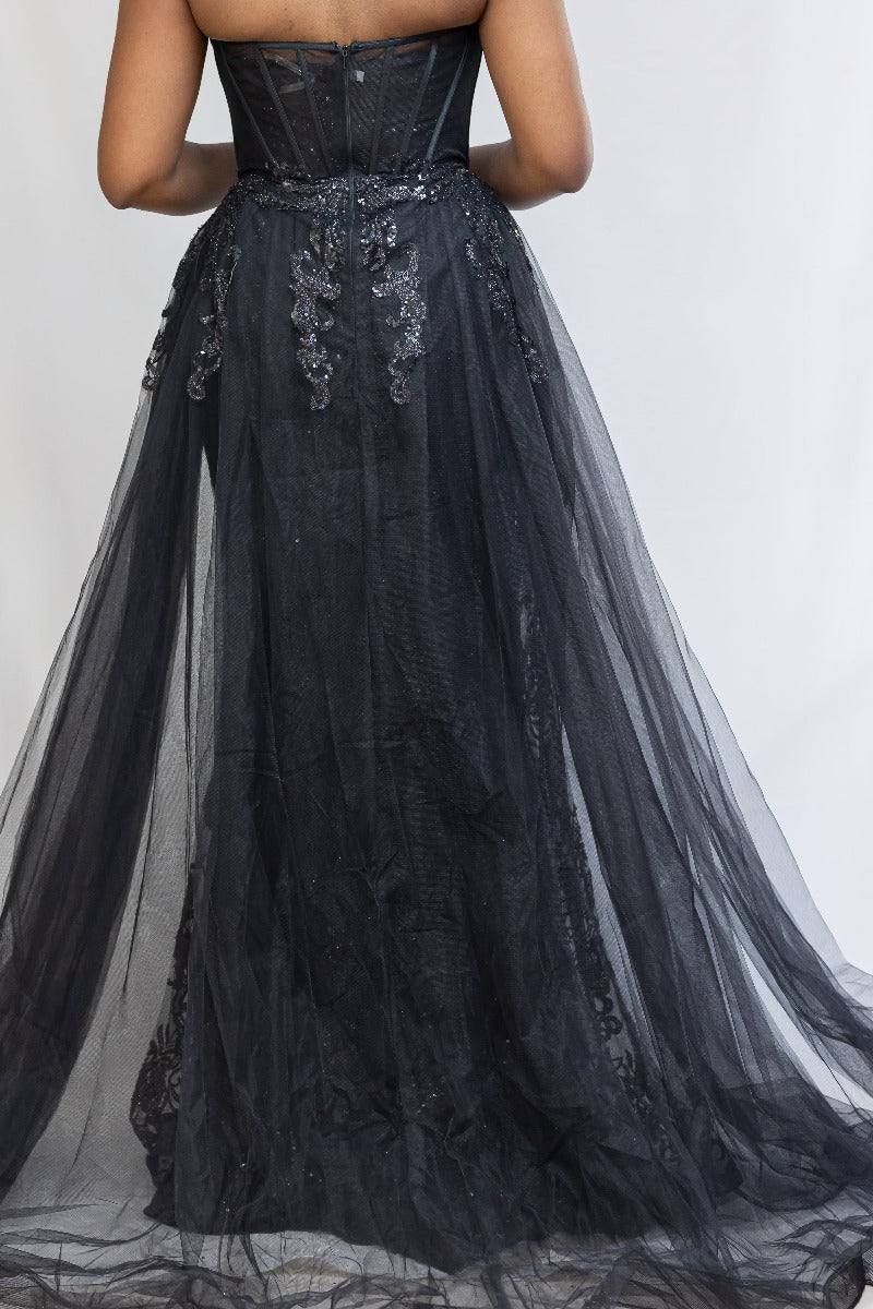 2 Layer Detachable Skirt/ Corset Sequin Formal