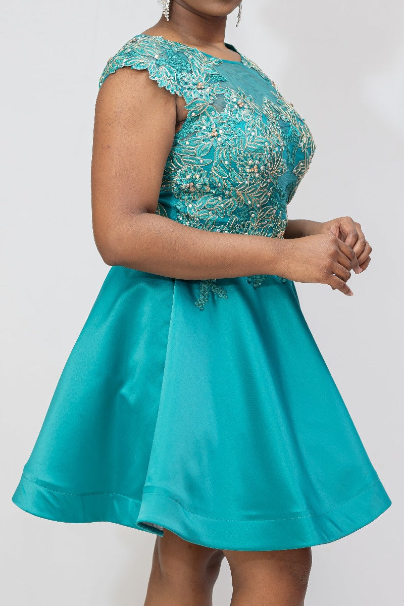 Teal Short Semi-Formal Dress