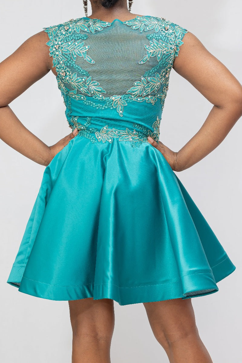 Teal Short Semi-Formal Dress