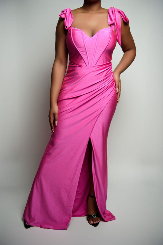 Pink Corset Formal Dress
