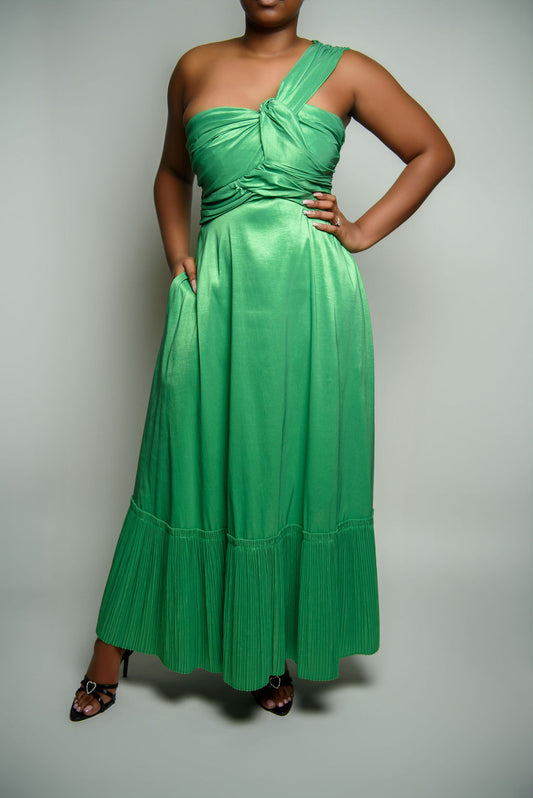 One Shoulder Pleat Bottom Formal