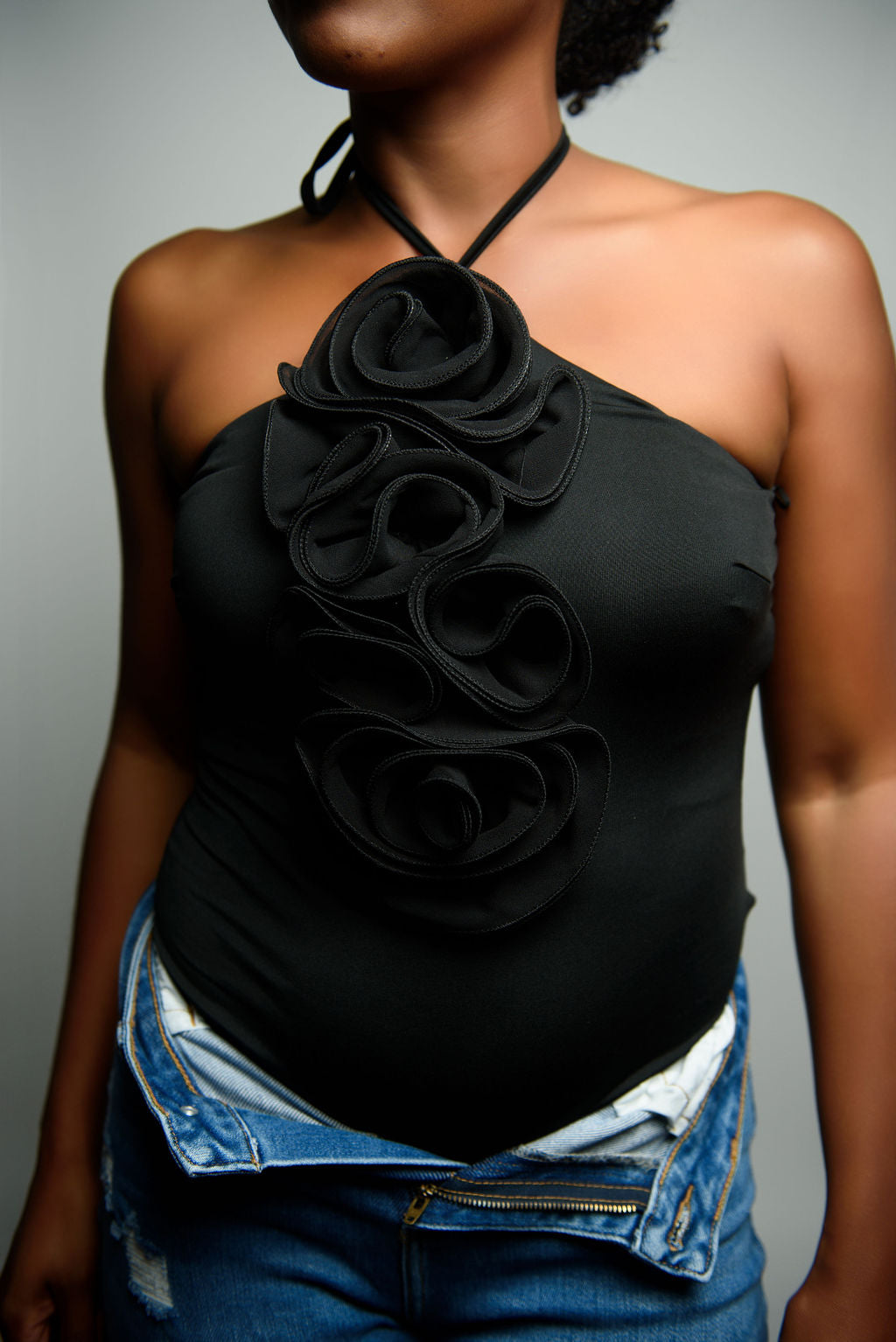 Rosette Halter Bodysuit