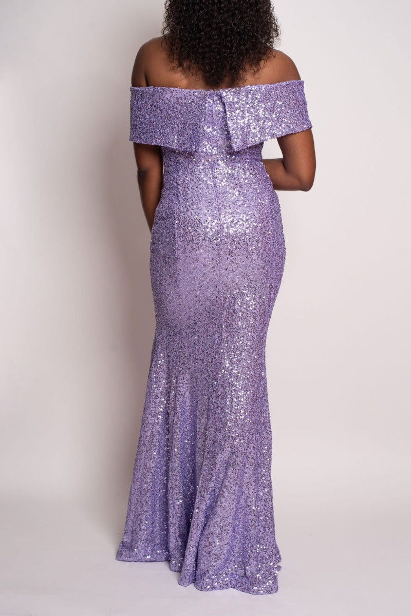 Sequin Off-Shoulder Fitted Formal